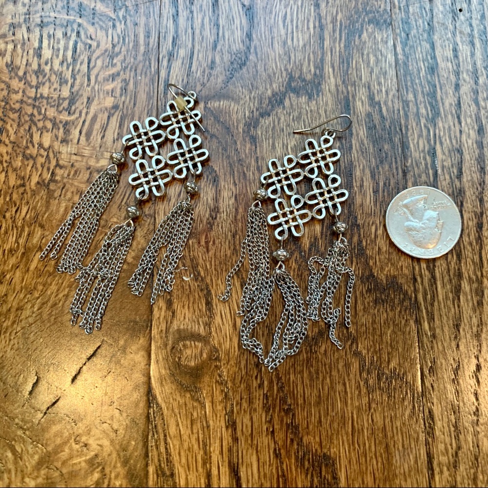 2 Pairs Silver Statement Earring Bundle - image 6